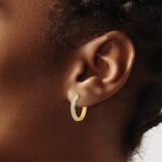 10k Diamond Hinged Hoop Earrings - Image 3