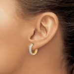 10k Diamond Hinged Hoop Earrings - Image 3