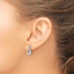 14k White Gold 1/8 carat Diamond Teardrop Post Earrings - Image 3