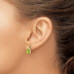 10k Checkerboard Peridot and Diamond Earrings - Image 3