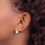10k Checkerboard White Topaz and Diamond Earrings - Image 3