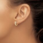 10k Baguette Diamond Hinged Hoop Earrings - Image 3