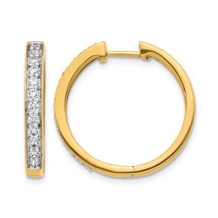 14k Diamond Hinged Hoop Earrings