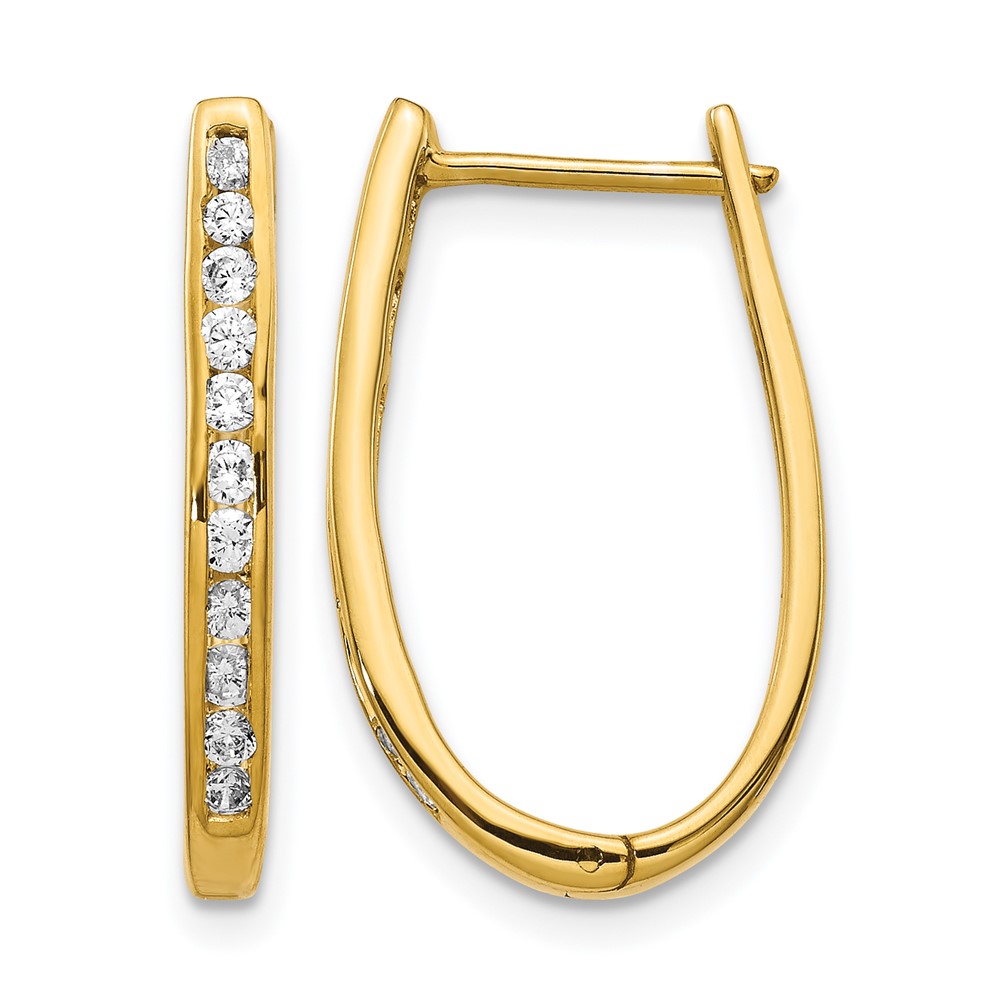 EM5370-050-1YA.jpg 10k Diamond Oval Hinged Hoop Earrings - Image 1