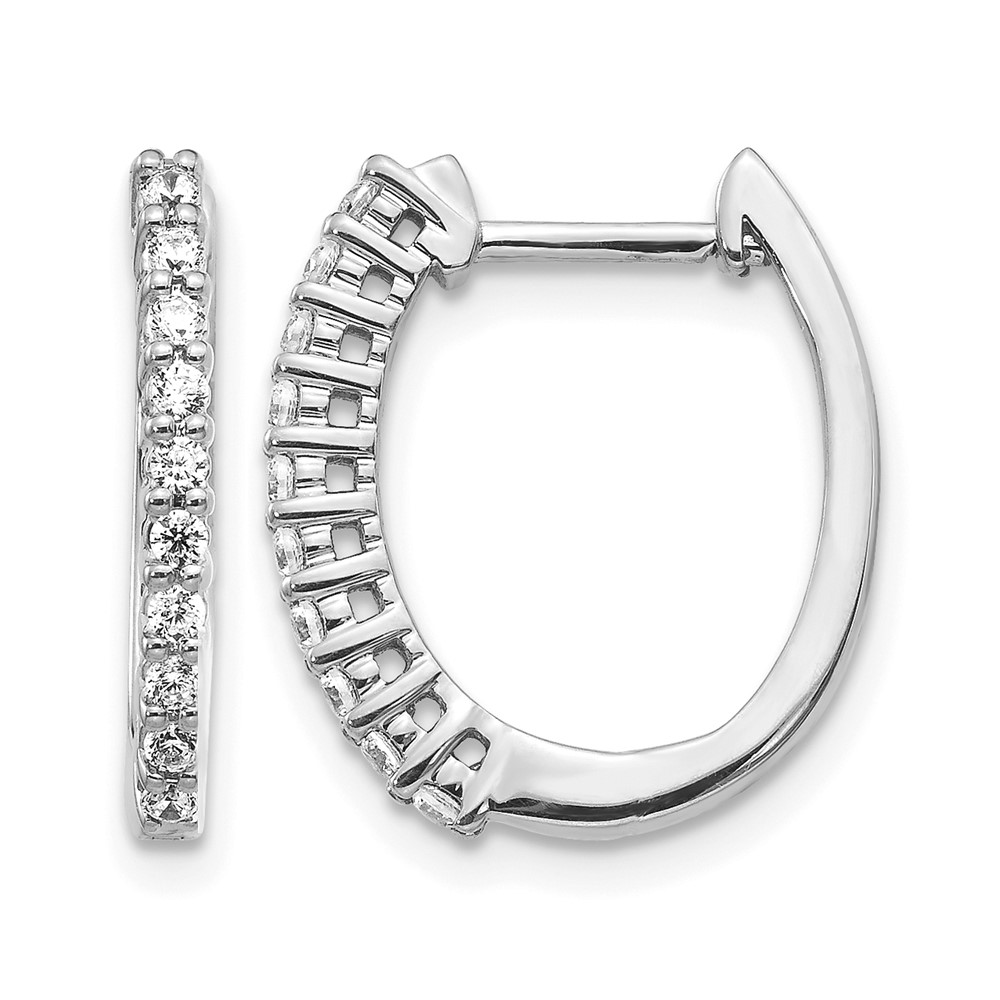 EM5411-033-WA-1.jpg 14k White Gold 1/3 carat Lab Grown Diamond VS/SI+ G+ Complete Hinged Hoop Earrings - Image 1