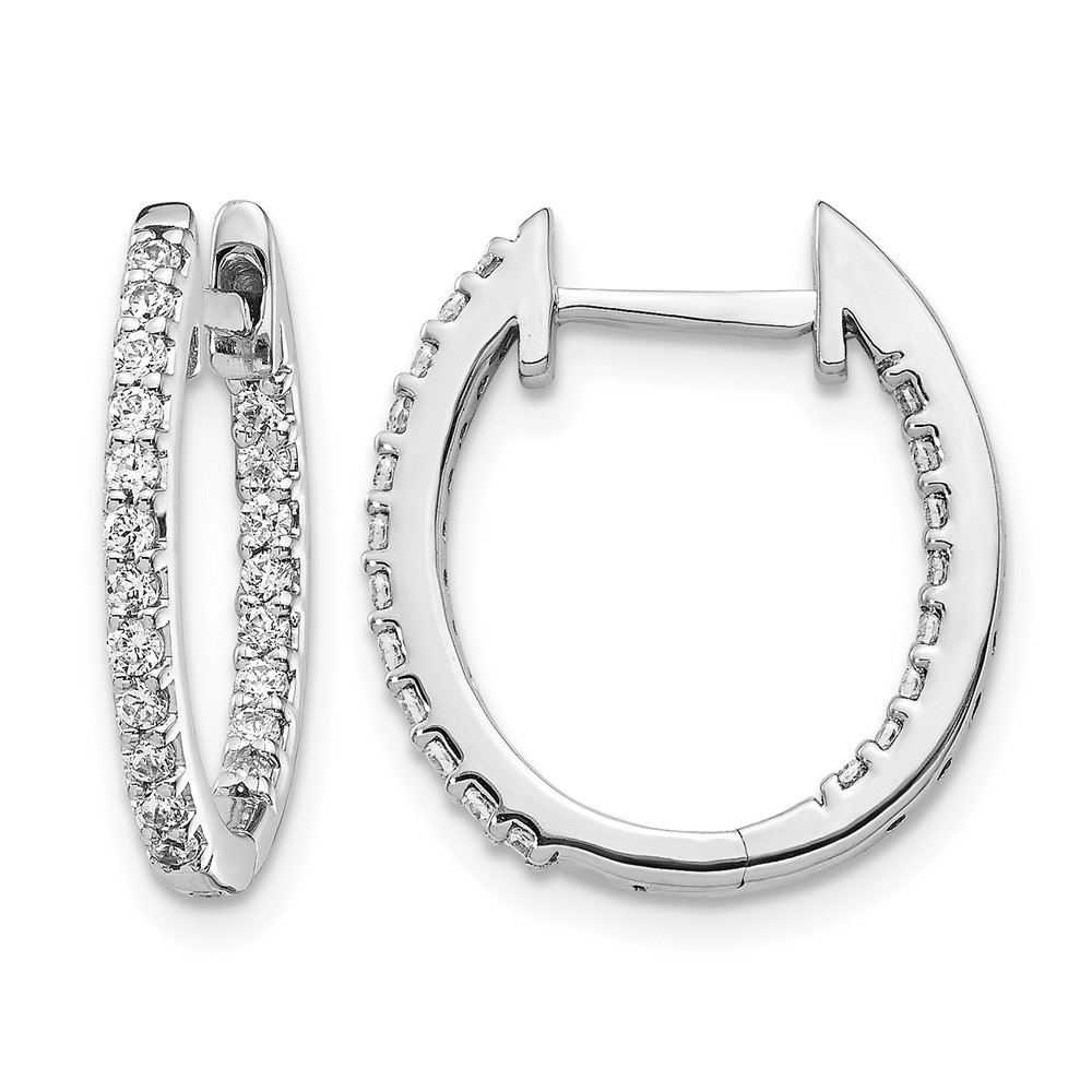 EM5422-050-1WA.jpg 10k White Gold In/Out Diamond Hinged Hoop Earrings - Image 1