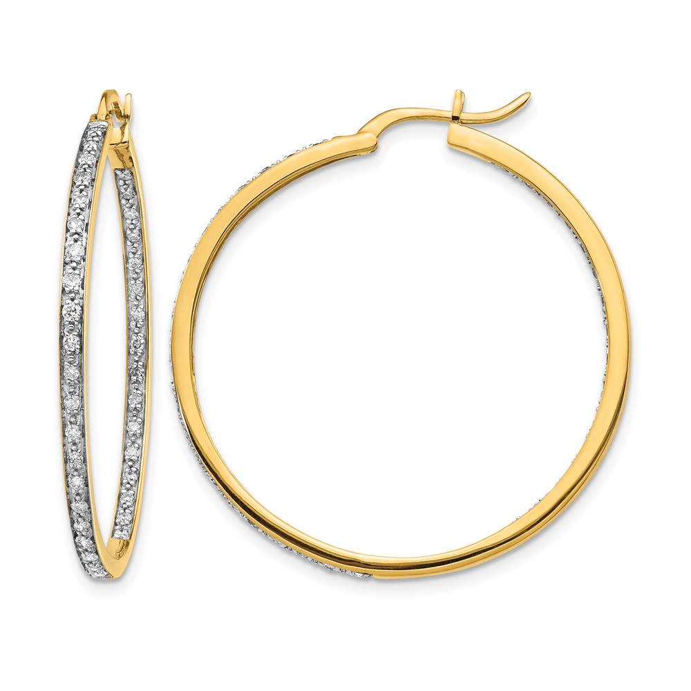 EM5423-062-YA.jpg 14k Diamond In/Out Hoop Earrings - Image 1