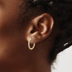 14k Diamond In/Out Hinged Hoop Earrings - Image 3