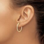 14k Diamond In/Out Hinged Hoop Earrings - Image 3