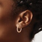 14k Rose Gold 1/2 carat Lab Grown Diamond VS/SI+ G+ Complete In and Out Hoop Earrings - Image 3