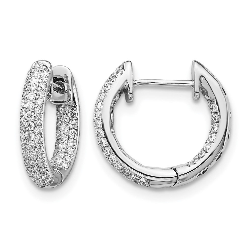 EM5432-040-1WA.jpg 10k White Gold Diamond Hinged Hoop Earrings - Image 1