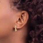 14k 1/5 carat Diamond J-Hoop Post Earrings - Image 3