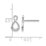 14k White Gold Diamond Twisted Post Earrings - Image 4