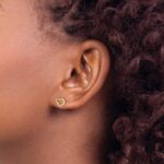 14k and Rhodium Diamond Heart Post Earrings - Image 3