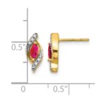 10k Diamond and Ruby Earrings - Image 4