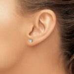 14k White Gold 1/2 carat Lab Grown Diamond VS/SI+ G+ Post Earrings - Image 3