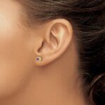 14k Cushion Amethyst and Diamond Earrings - Image 3