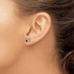 14k White Gold Cushion Garnet and Diamond Earrings - Image 3