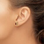 10k Oval Garnet Post Earrings - Image 3