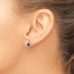 10k White Gold Cushion Amethyst and Diamond Earrings - Image 3