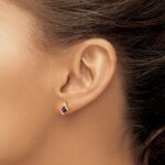 10k Yellow Gold Cushion Amethyst and Diamond Earrings - Image 3