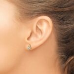 10k Yellow Gold Cushion Aquamarine and Diamond Earrings - Image 3