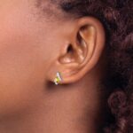 10k White Gold Cushion Citrine and Diamond Earrings - Image 3