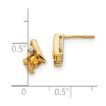 10k Yellow Gold Cushion Citrine and Diamond Earrings - Image 4