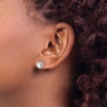 Sterling Silver Rhodium-plated White Topaz and Diamond Earrings - Image 3
