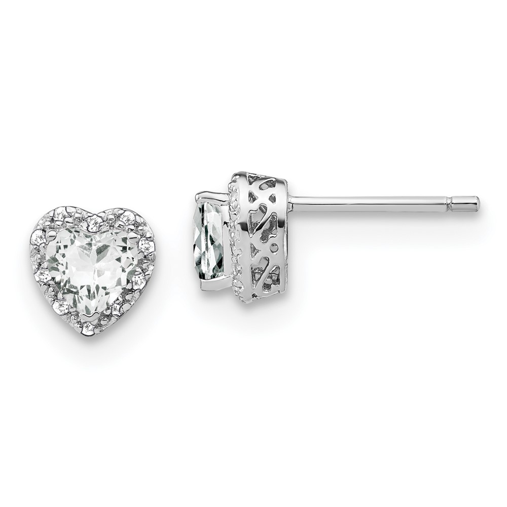 EM7400-WT-010-SSA.jpg Sterling Silver Rhodium-plated White Topaz and Diamond Earrings - Image 1