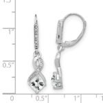 Sterling Silver Rhodium-plated White Topaz and Diamond Earrings - Image 4