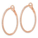 14k 1 carat Lab Grown Diamond VS/SI+ G+ Complete In and Out Hoop Earrings - Image 2