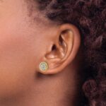14k 1/3 carat Lab Grown Diamond VS/SI+ G+ Circle Post Earrings - Image 3