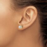 14k 1 1/2 carat Lab Grown Diamond VS/SI+ G+ Complete Round Fashion Halo Post Earrings - Image 3