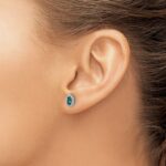 14k White Gold 1/5 carat Lab Grown Diamond VS/SI+ G+ and Lab Created Alexandrite June Birthstone Post Earrings - Image 3