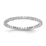 14k White Gold 1/2 carat Lab Grown Diamond VS/SI+ G+ Complete Size 4.5 Shared Prong Eternity Band