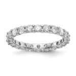 14k White Gold 2 carat Lab Grown Diamond VS/SI+ G+ Complete Size 4.5 Shared Prong Eternity Band