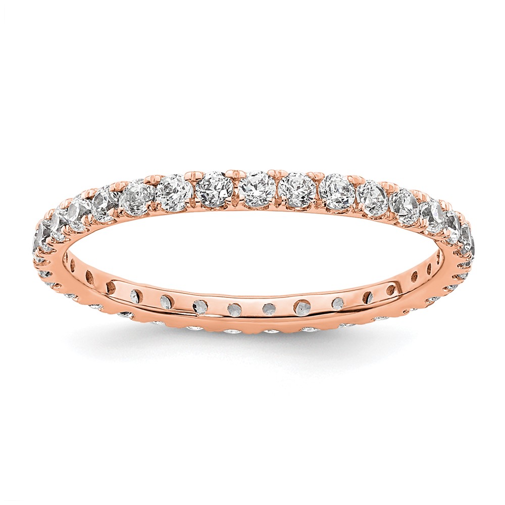 ET0005-050-4R4-1.jpg True Origin 14K Rose Gold 1/2 carat Lab Grown Diamond VS+ F+ Size 4 Complete Eternity Band - Image 1
