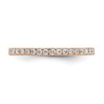 14k Rose Gold 1/2 carat Lab Grown Diamond VS/SI+ G+ Complete Size 6.5 Shared Prong Eternity Band - Image 5