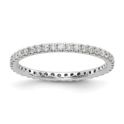 14k White Gold 1/2 carat Lab Grown Diamond VS/SI+ G+ Complete Size 5 Shared Prong Eternity Band