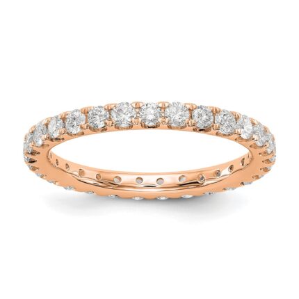 True Origin 14K Rose Gold 1 carat Lab Grown Diamond VS+ F+ Size 4 Complete Eternity Band