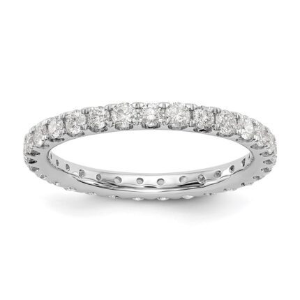 14k White Gold 1 carat Lab Grown Diamond VS/SI+ G+ Complete Size 7.5 Shared Prong Eternity Band