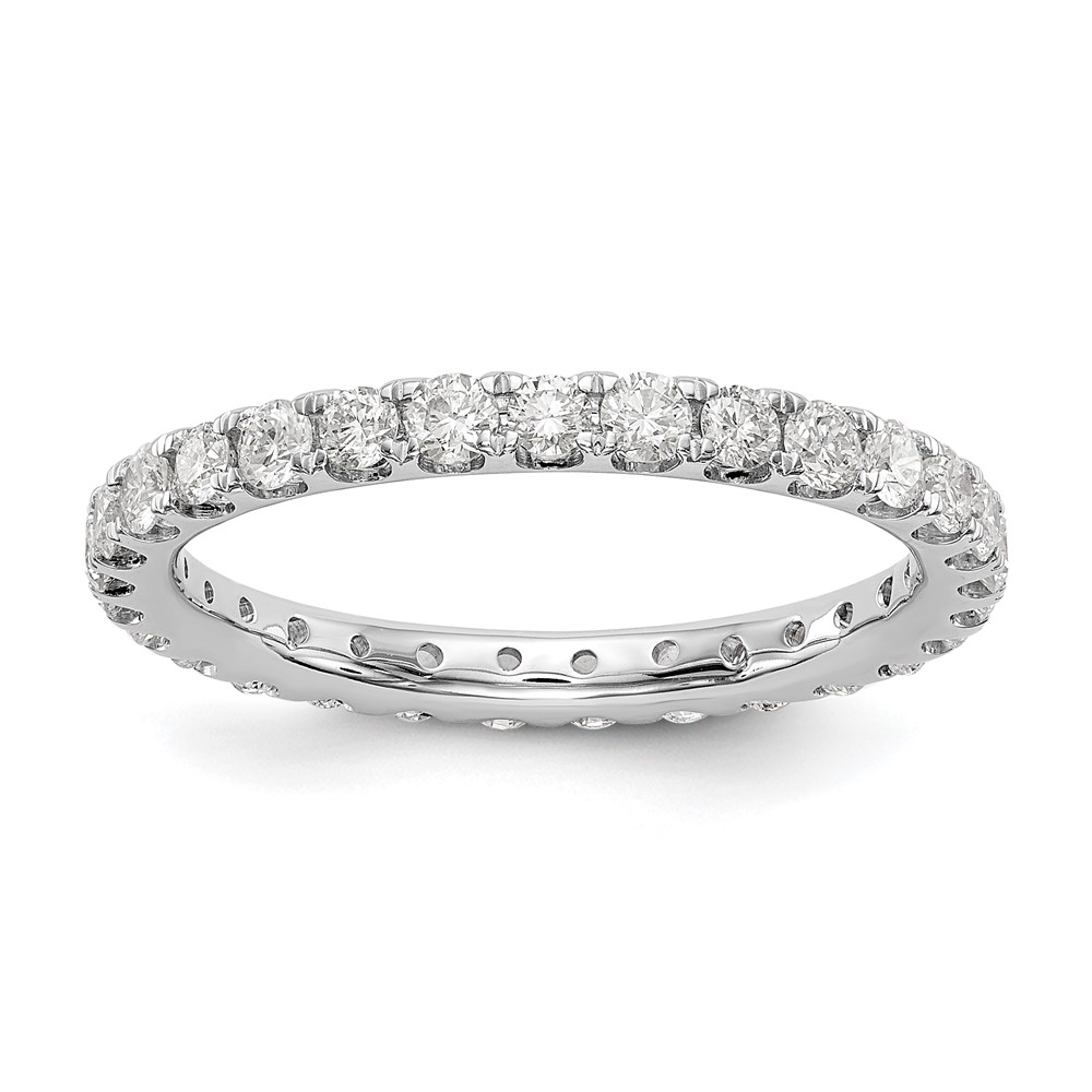 ET0005-100-7W4-4.jpg 14k White Gold 1 carat Lab Grown Diamond VS/SI+ G+ Complete Size 8 Shared Prong Eternity Band - Image 1
