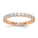 14k Rose Gold 1 1/2 carat Lab Grown Diamond VS/SI+ G+ Complete Size 6 Shared Prong Eternity Band
