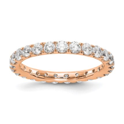 True Origin 14K Rose Gold 1 1/2 carat Lab Grown Diamond VS+ F+ Size 7 Complete Eternity Band