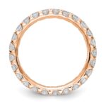 14k Rose Gold 1 1/2 carat Lab Grown Diamond VS/SI+ G+ Complete Size 6 Shared Prong Eternity Band - Image 3