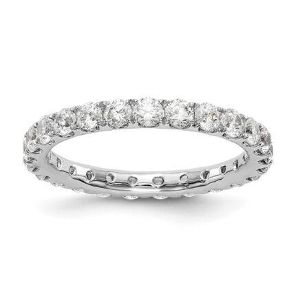 14k White Gold 1 1/2 carat Lab Grown Diamond VS/SI+ G+ Complete Size 4.5 Shared Prong Eternity Band