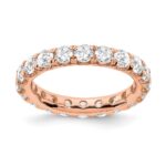 True Origin 14K Rose Gold 3 carat Lab Grown Diamond VS+ F+ Size 6 Complete Eternity Band