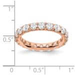 True Origin 14K Rose Gold 3 carat Lab Grown Diamond VS+ F+ Size 6 Complete Eternity Band - Image 8