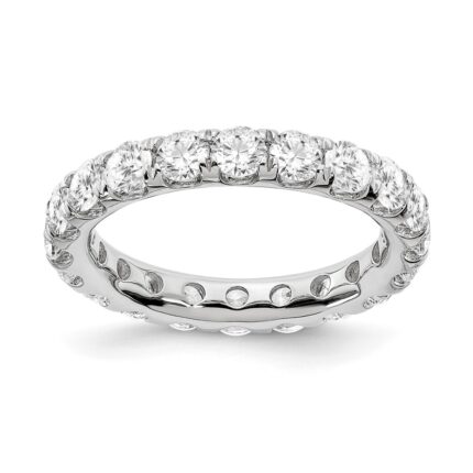 14k White Gold 3 carat Lab Grown Diamond VS/SI+ G+ Complete Size 8 Shared Prong Eternity Band